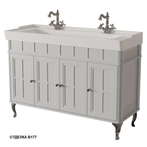 БОРГО тумба 120  на 2 смесителя для раковины GALAXY120