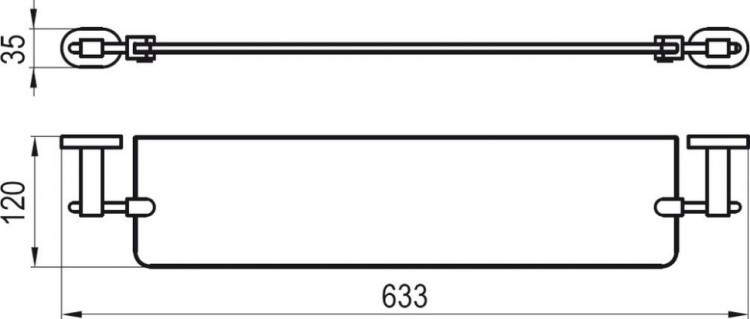 Полка стеклянная Ravak Chrome CR 500.00