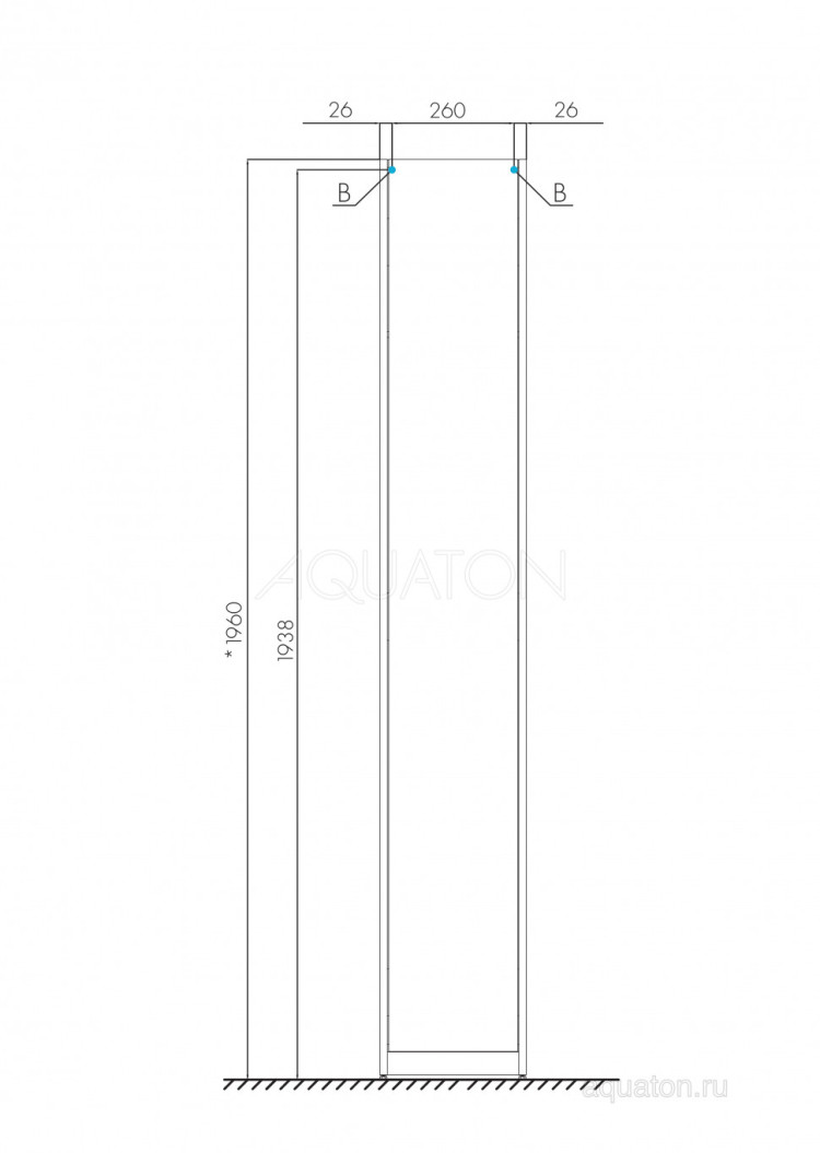Шкаф - колонна AQUATON Лондри белая, узкая 1A260603LH010