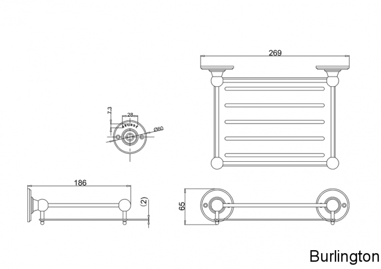 Полка - решётка, НИКЕЛЬ [ARCA15 NKL]