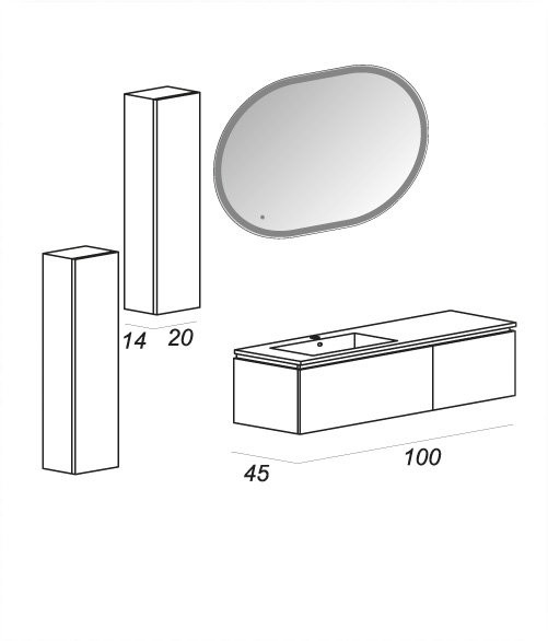 Зеркало со встроенной LED подсветкой, Bluetooth и сенсорным выключателем, 100x108 Cezares 45010