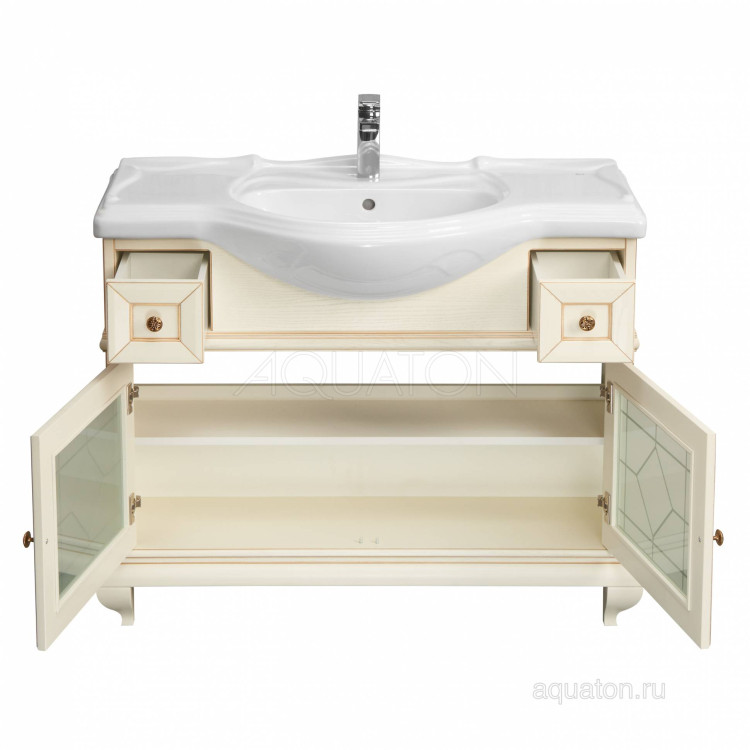 Тумба под раковину Aquaton Беатриче 105 слоновая кость с патиной 1A187201BEM60