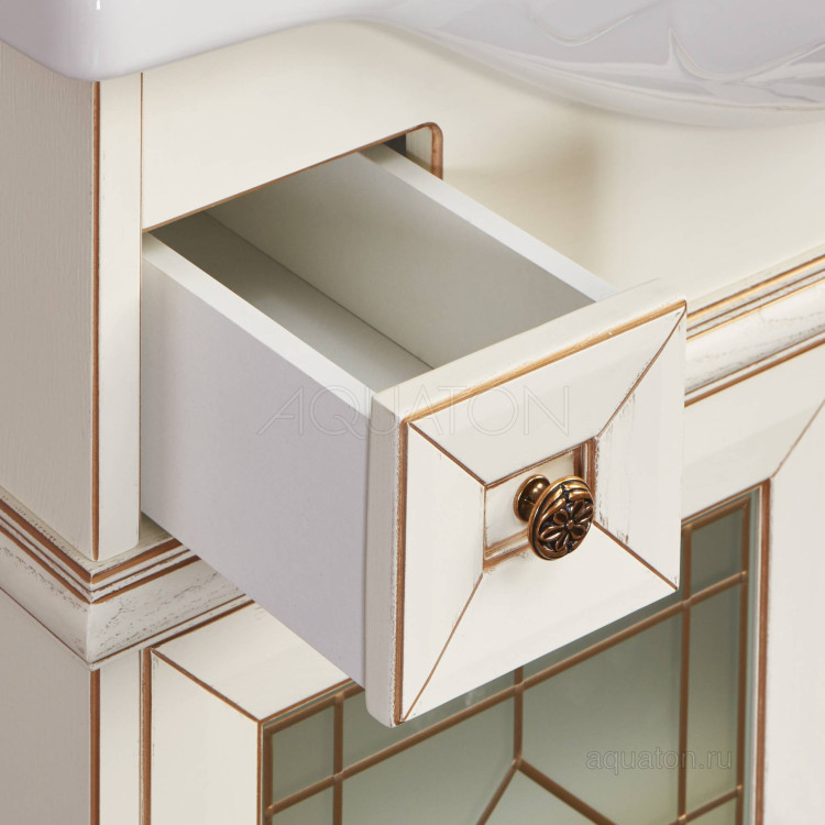 Тумба под раковину Aquaton Беатриче 105 слоновая кость с патиной 1A187201BEM60