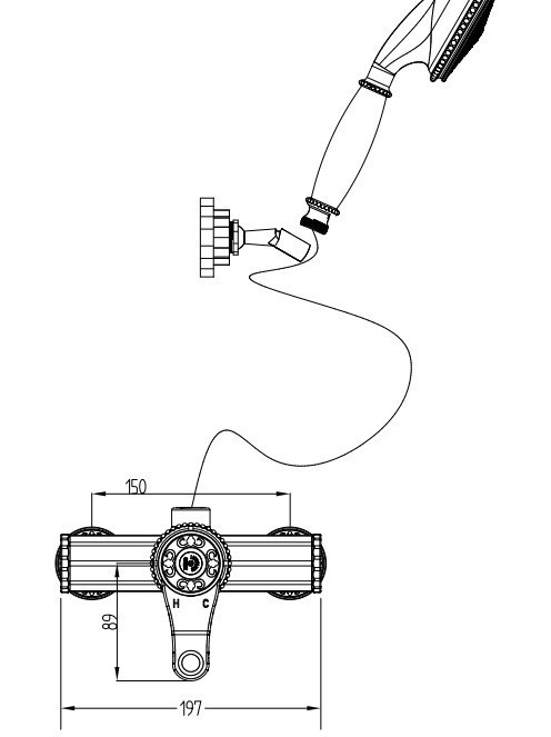 Смеситель для душа Bronze de Luxe Windsor 10123