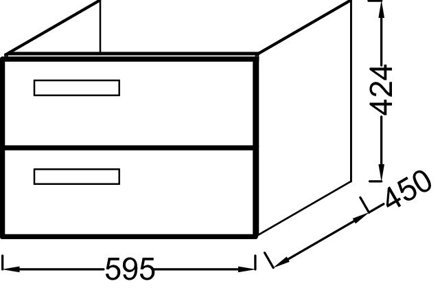 Мебель для раковины-столешницы 60 см, 2 выдвижных ящика Jacob Delafon RYTHMIK EB1301-E70