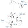 WasserKRAFT A16629 Встраиваемый комплект для душа с верхней душевой насадкой и лейкой