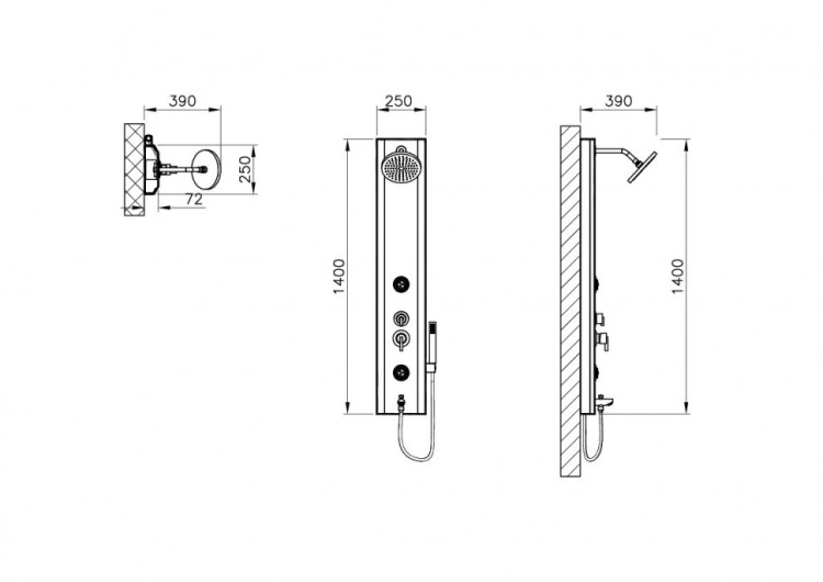 Душевая панель Move, белая