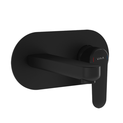 Встроенный смеситель Root Round для раковины, настенный, матовый черный