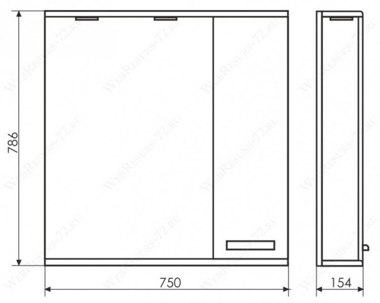 Зеркальный шкаф Comforty Манчестер 75