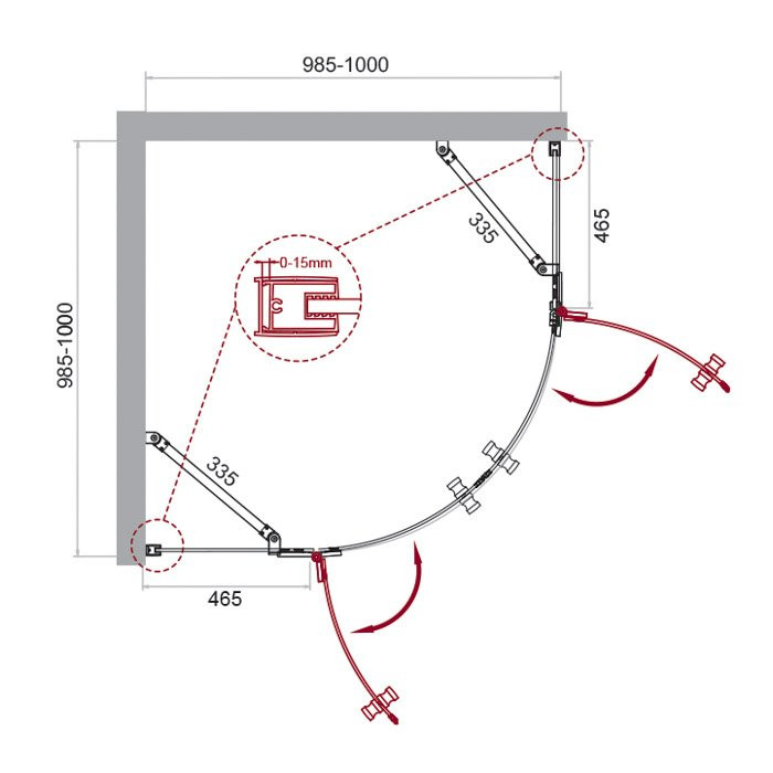 Душевой уголок BELBAGNO KRAFT-R-2 Cezares KRAFT-R-2-90-C-Cr