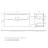 База под раковину подвесная с двумя выкатными ящиками 1200x450x600 BelBagno MARINO-H60-1200-2C-SO-BL-P