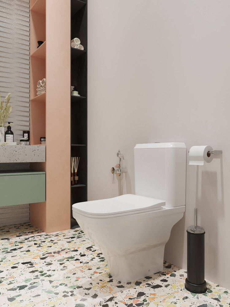 Унитаз-компакт Santek Лайн с горизонтальным выпуском, Rimless 1WH501573