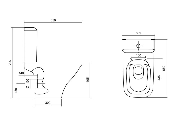 Унитаз-компакт Santek Лайн с горизонтальным выпуском, Rimless 1WH501573