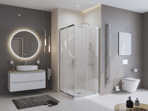 Поддон из искусственного мрамора,черный BelBagno TRAY-MR-UNO-A-90-35-NERO-CR