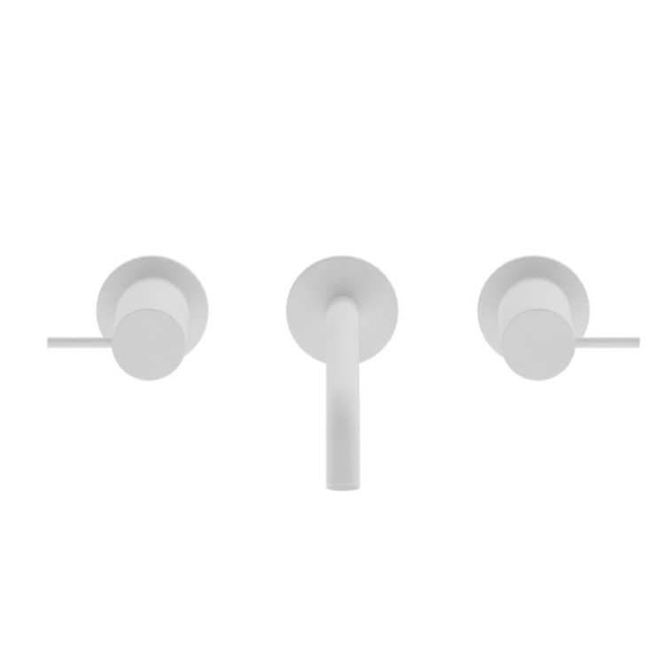 Смеситель для раковины встраиваемый, на три отверстия с тонкими ручками Cezares LEAF-BLI3L-20-L-MM