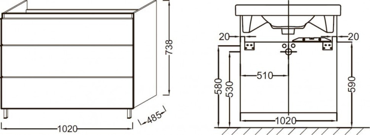 Тумба под раковину Jacob Delafon Odeon Up 105