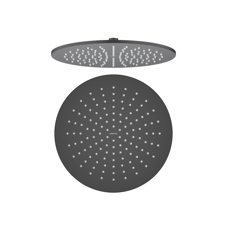 Круглый верхний душ 300*7 мм Aquatek, матовый черный AQ2079MB