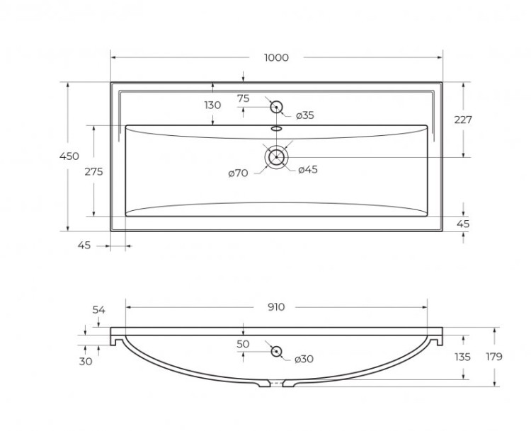 База под раковину подвесная с одним внешним и одним внутренним выкатными ящиками 796x443x500 Cezares GIUBILEO-N-80-1C-SO-BL