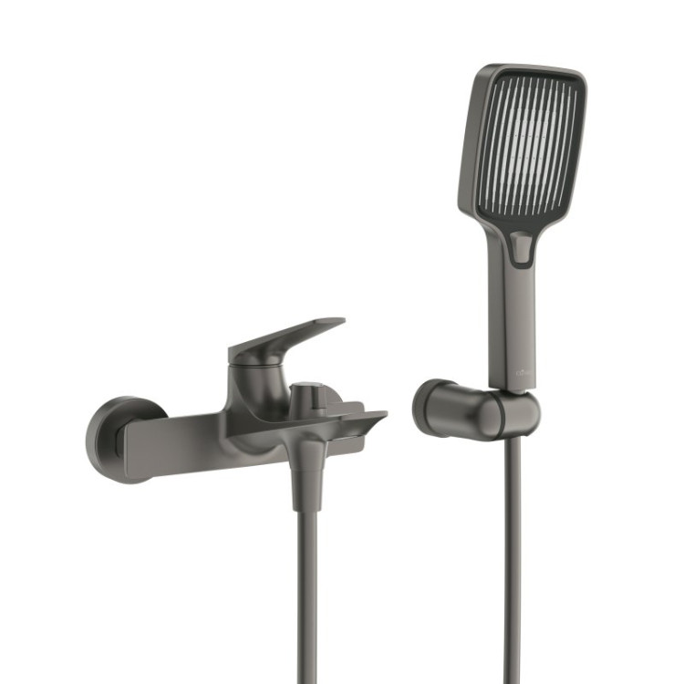 Смеситель для ванны и душа в комплекте с ручным душем, шлангом и держателем Cezares LINER-VD-01