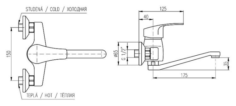 Смеситель для раковины Rav Slezak Kongo K001.5/26