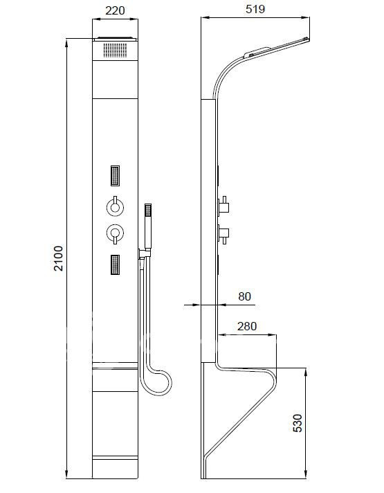 Душевая панель Kolpa San Zonda Comfort 3FT с гидромассажем