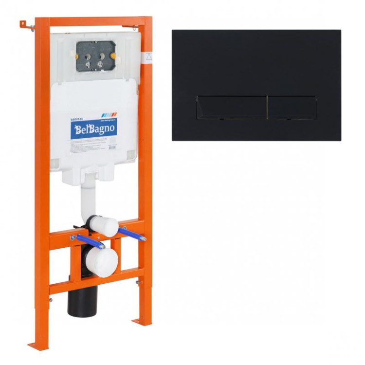 Инсталляция для подвесного унитаза с кнопкой PROSPERO BelBagno BB002-80/BB007-PR-NERO.M