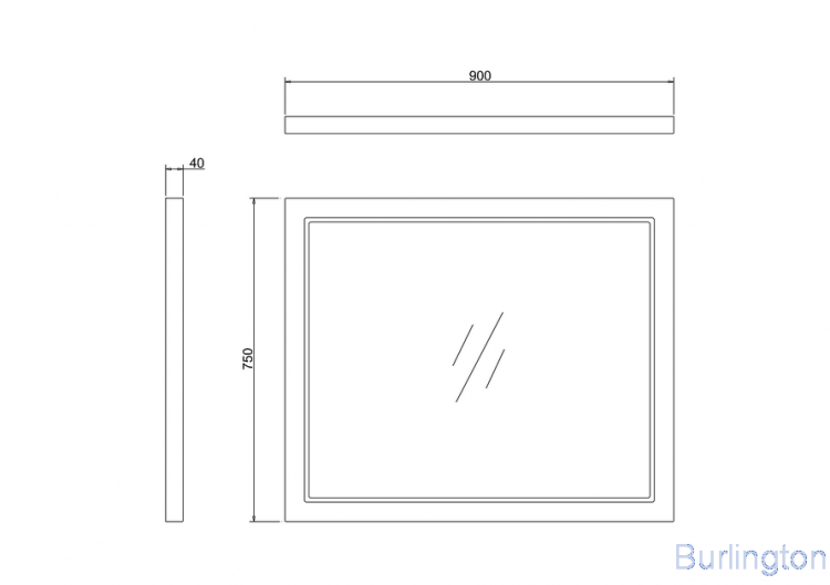 Зеркало в раме 90см, цвет Песочный