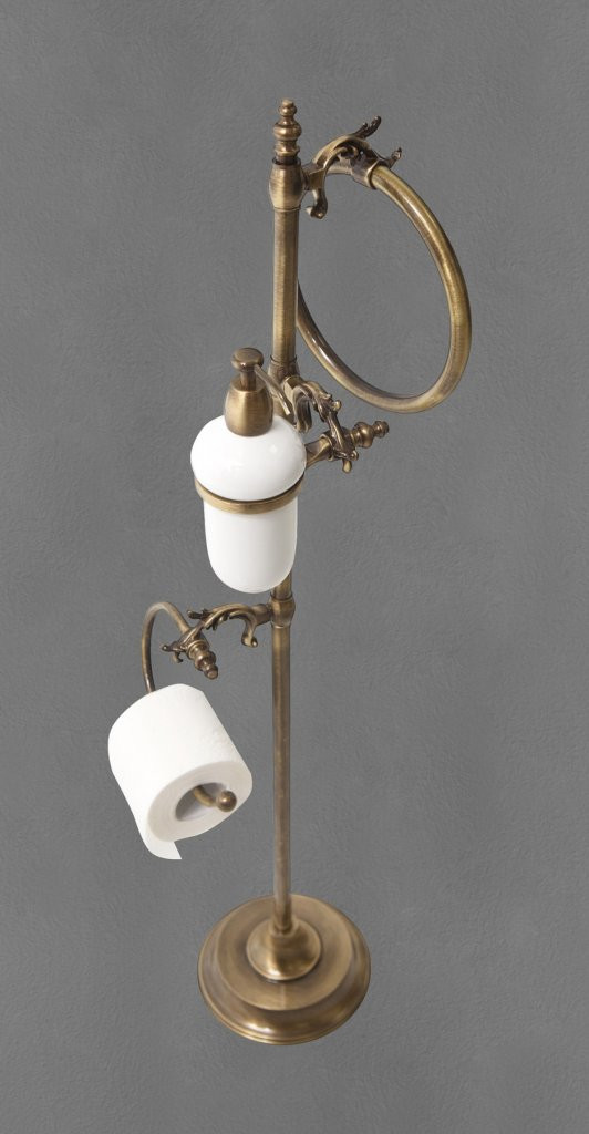 Стойка напольная с полотенцедержателем, диспенсером для жидкого мыла и держателем для туалетной бумаги ART&MAX AM-2164-Cr 15х57 см Cezares AM-2164-Cr