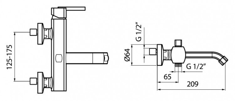 Смеситель для ванны Webert Azeta AZ850102