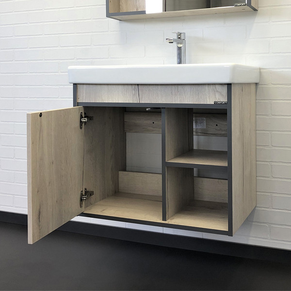 Тумба-умывальник Comforty Вена-70 дуб дымчатый с раковиной Адриана 70