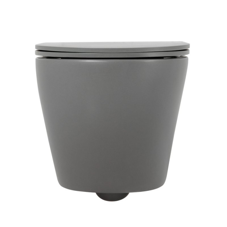 Сиденье дюропласт, soft close, металлическое крепление, серое матовое Cezares BB062SC-GR