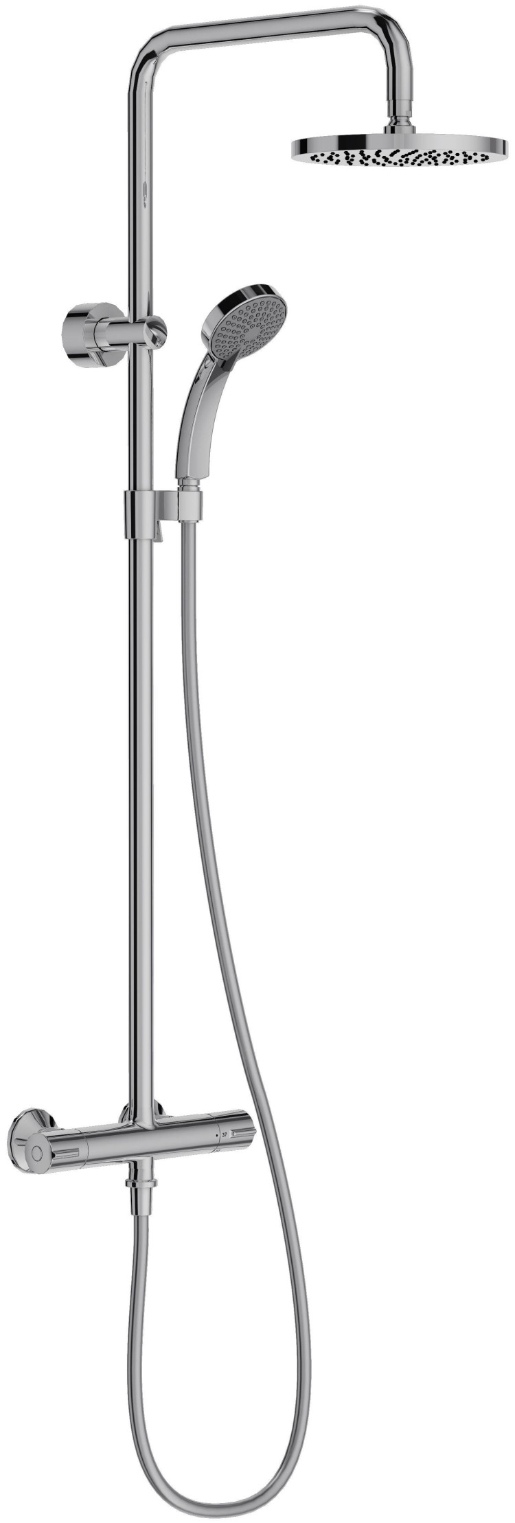 Душевая колонна с термостатическим смесителем и круглым верхним душем 200 мм Jacob Delafon JULY E45716-CP