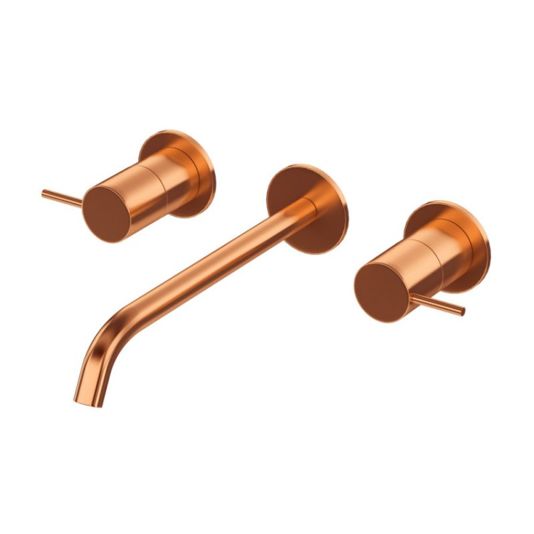 Смеситель для раковины встраиваемый, на три отверстия с тонкими ручками Cezares LEAF-BLI3L-20-L-SR