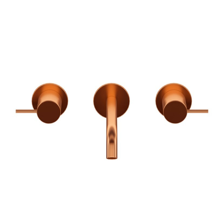 Смеситель для раковины встраиваемый, на три отверстия с тонкими ручками Cezares LEAF-BLI3L-20-L-SR