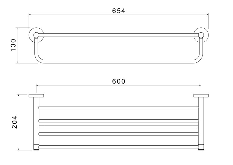 Полка для полотенец Aquatek матовый черный AQ4115MB Европа