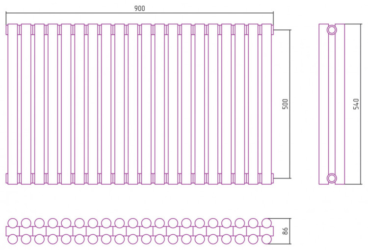 Отопительный радиатор Сунержа Эстет-11 500х900 20 секций Состаренная бронза