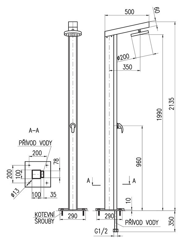 Душевая панель Rav Slezak T1130