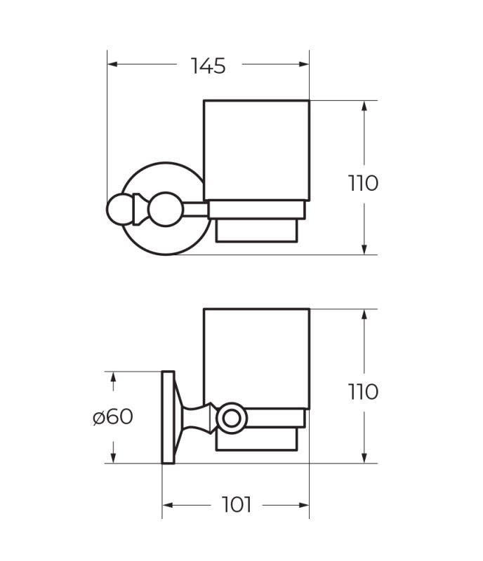 Держатель стакана одинарный подвесной ART&MAX AM-2668AL
