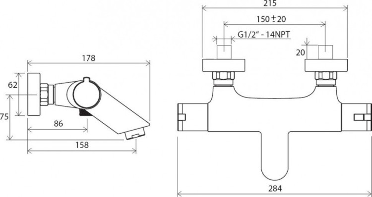 Смеситель Ravak TE 022.00/150