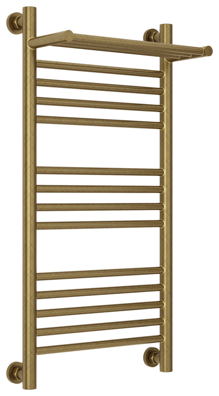 Полотенцесушитель водяной Сунержа Богема с полкой+ 800х400 Состаренная бронза