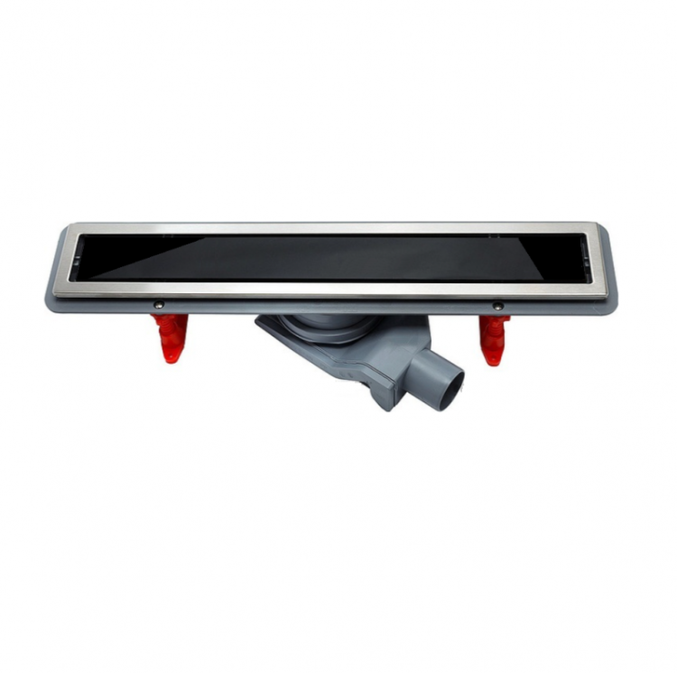 Линейный трап 650 мм CONFLUO PREMIUM WITH BLACK GLASS LINE , двухсторонняя модель PESTAN 13000293