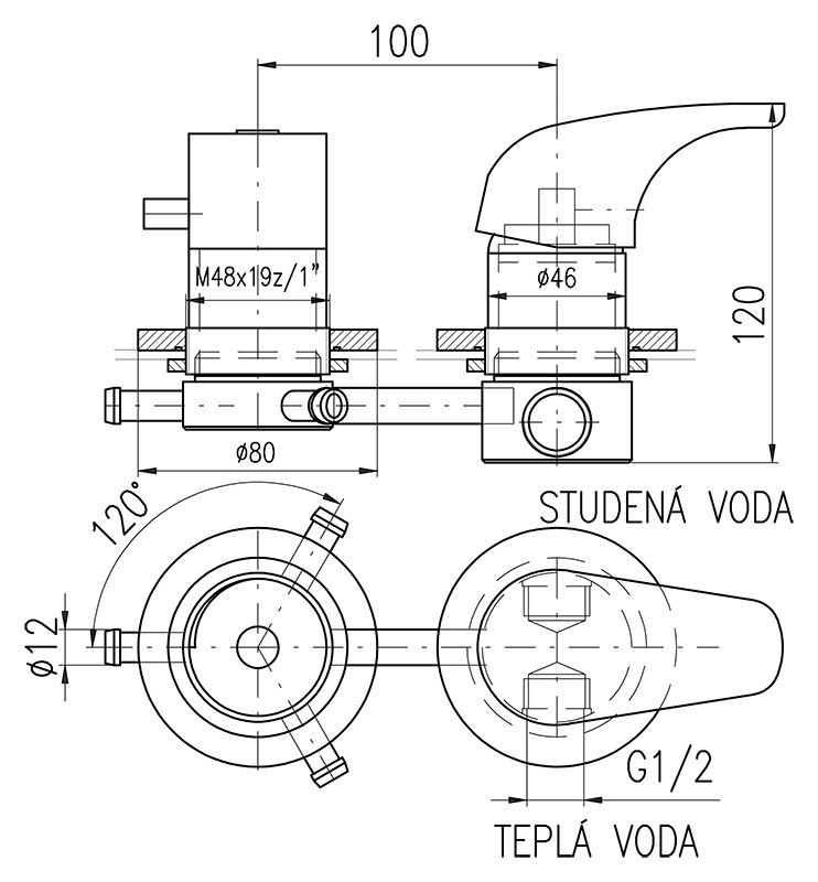 Смеситель для ванны Rav Slezak 3 X382