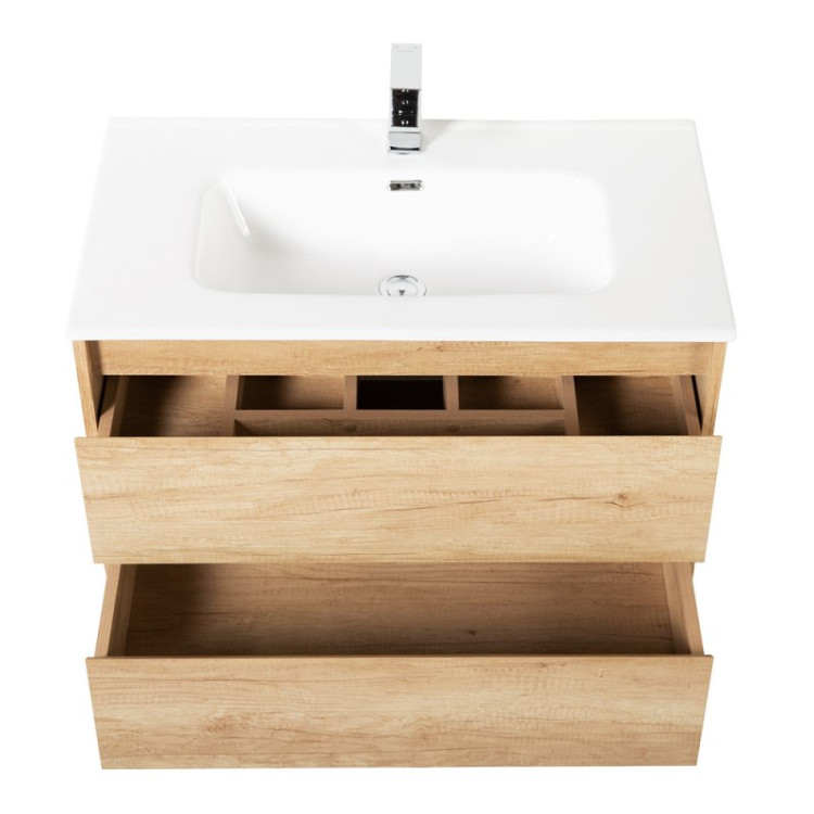 База под раковину подвесная с двумя выкатными ящиками BelBagno KRAFT-800-2C-SO-RNN