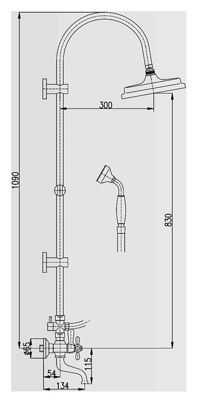 Душевая система Rav Slezak Morava retro MK159.5/3K