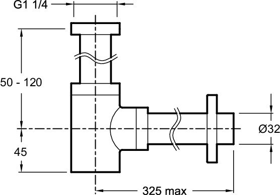 Хромированный бутылочный сифон Jacob Delafon ОБЩАЯ КАТЕГОРИЯE78297-CP
