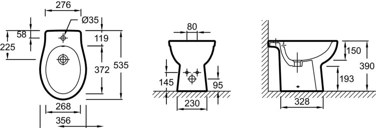 Напольное биде Jacob Delafon PATIO EBB0002-00