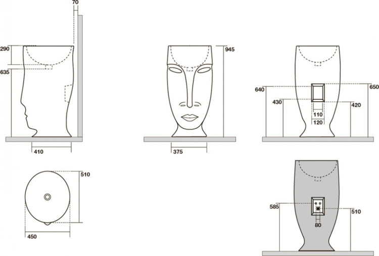 Раковина Kerasan Artwork Moloco
