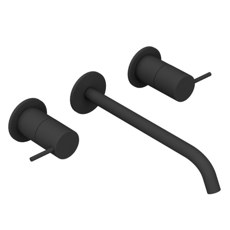 Смеситель для раковины встраиваемый, на три отверстия с тонкими ручками Cezares LEAF-BLI3L-20-L-SS