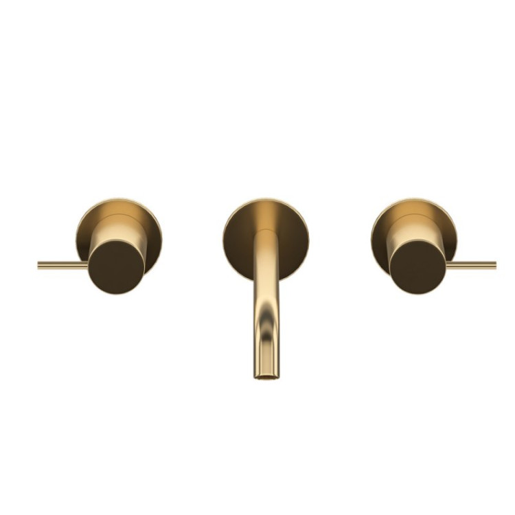 Смеситель для раковины встраиваемый, на три отверстия с тонкими ручками Cezares LEAF-BLI3L-20-L-SS