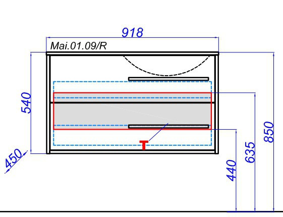 Тумба под раковину Aqwella Маями 100 подвесная